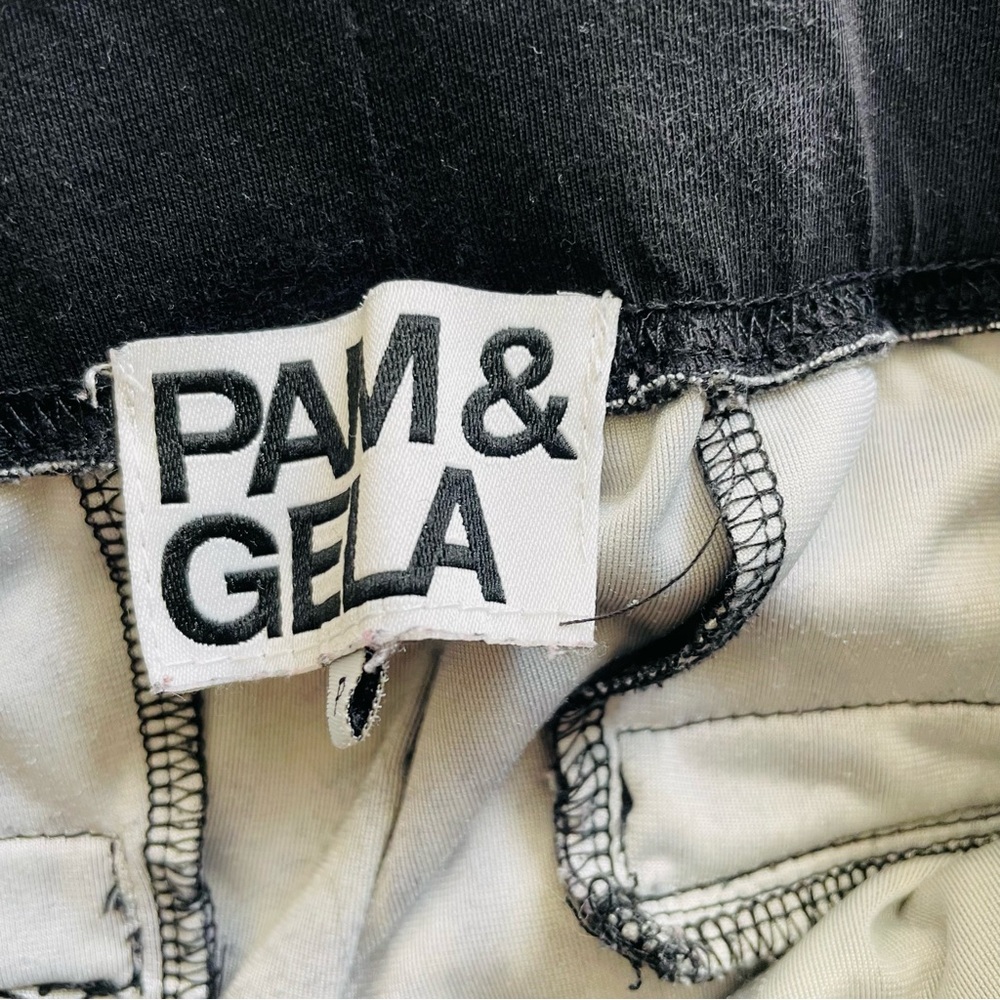 Pam & Gela SMALL leopard print stretch green and black velour tracksuit set - Picture 10 of 13